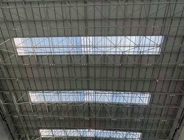 Roof exhaust windows for sandwich roof panel are installing